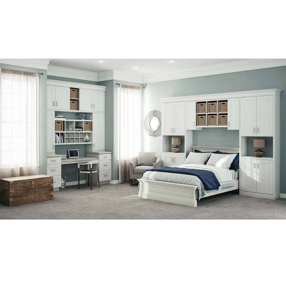 Hampton Bay Shaker Assembled 36x24x24 in. Above Refrigerator Deep Wall Bridge Kitchen Cabinet in Satin White