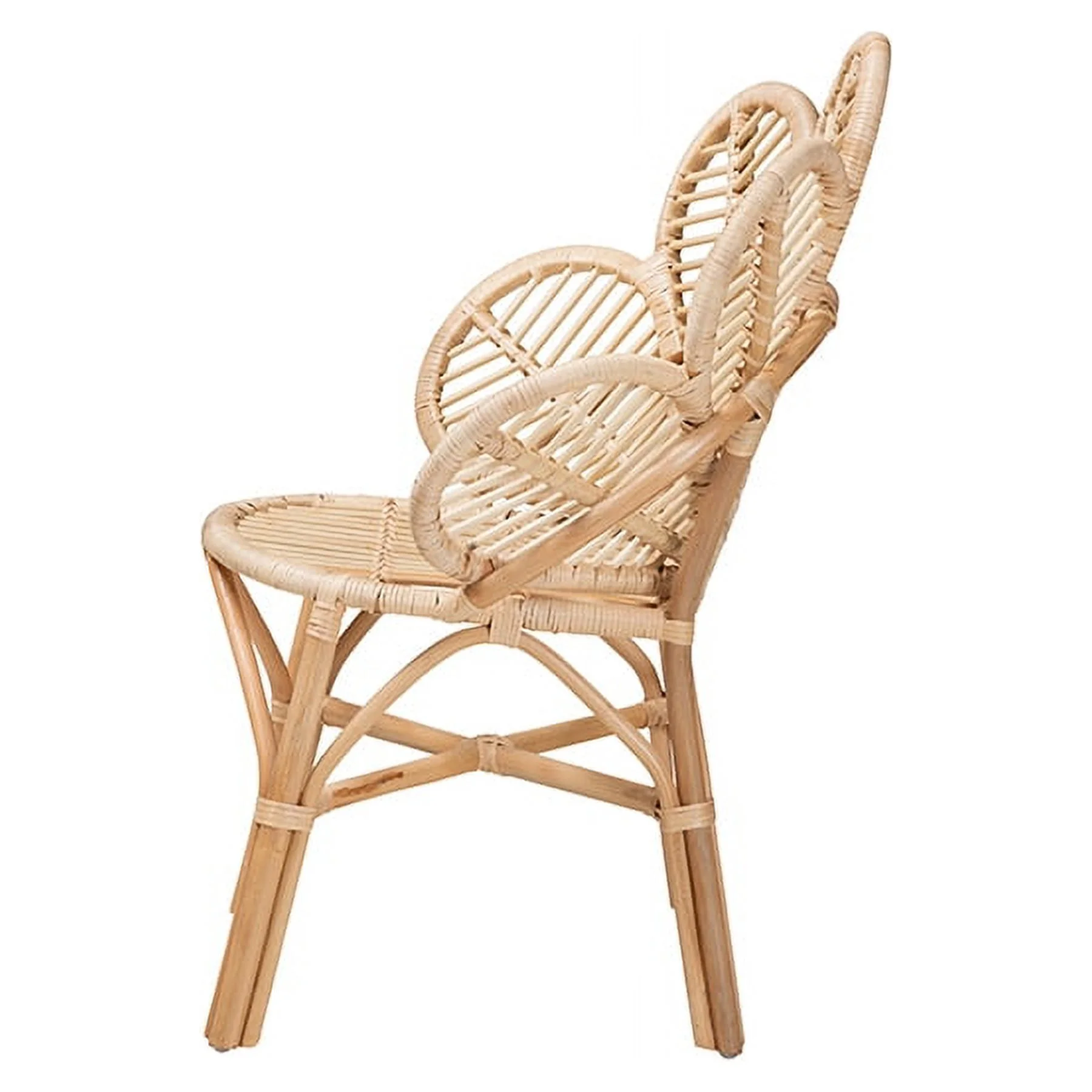 Baxton Studio Bianca Modern Bohemian Natural Brown Rattan Flower Chair