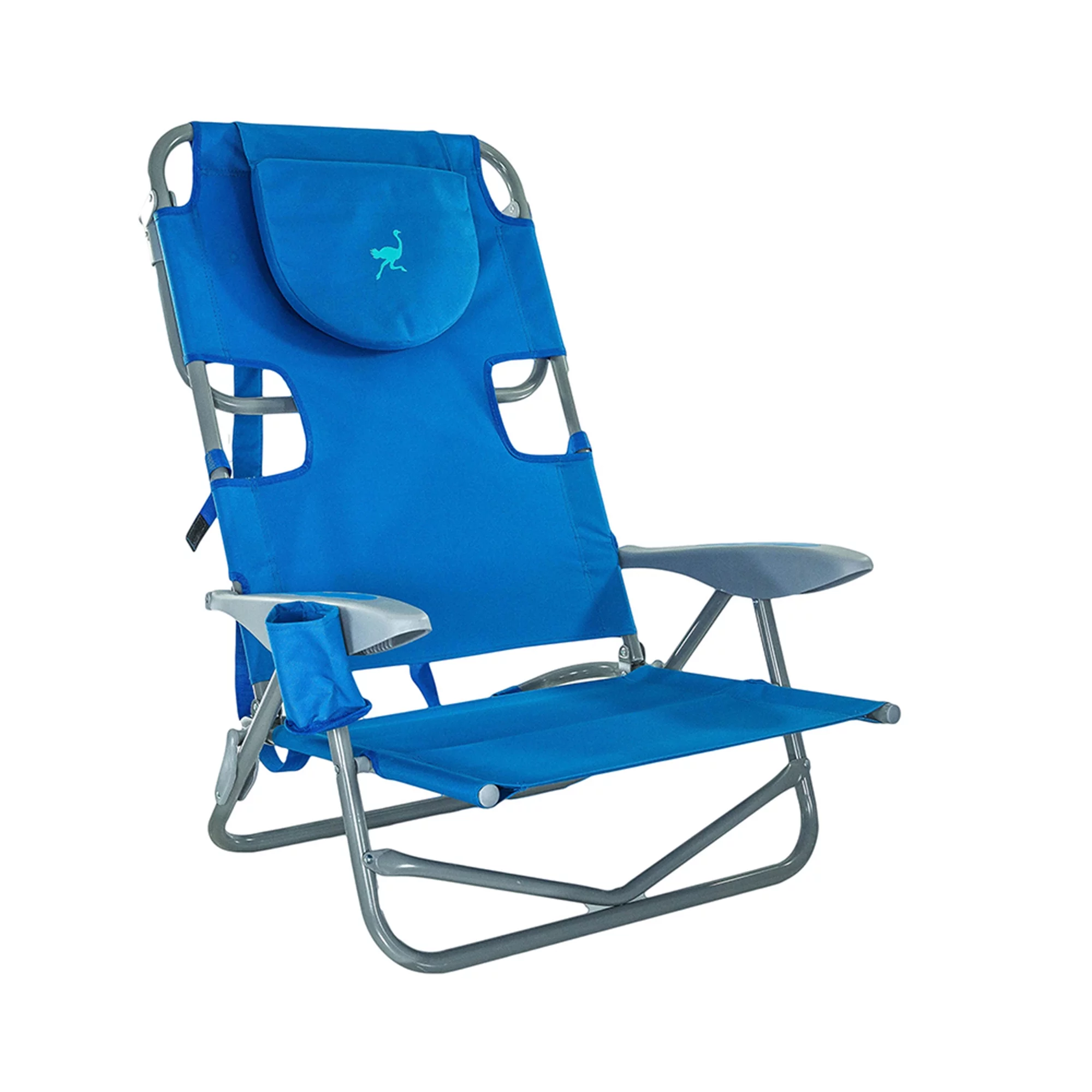 Ostrich On Your Back Chair & Ladies Comfort On Your Back Beach Chair, Blue