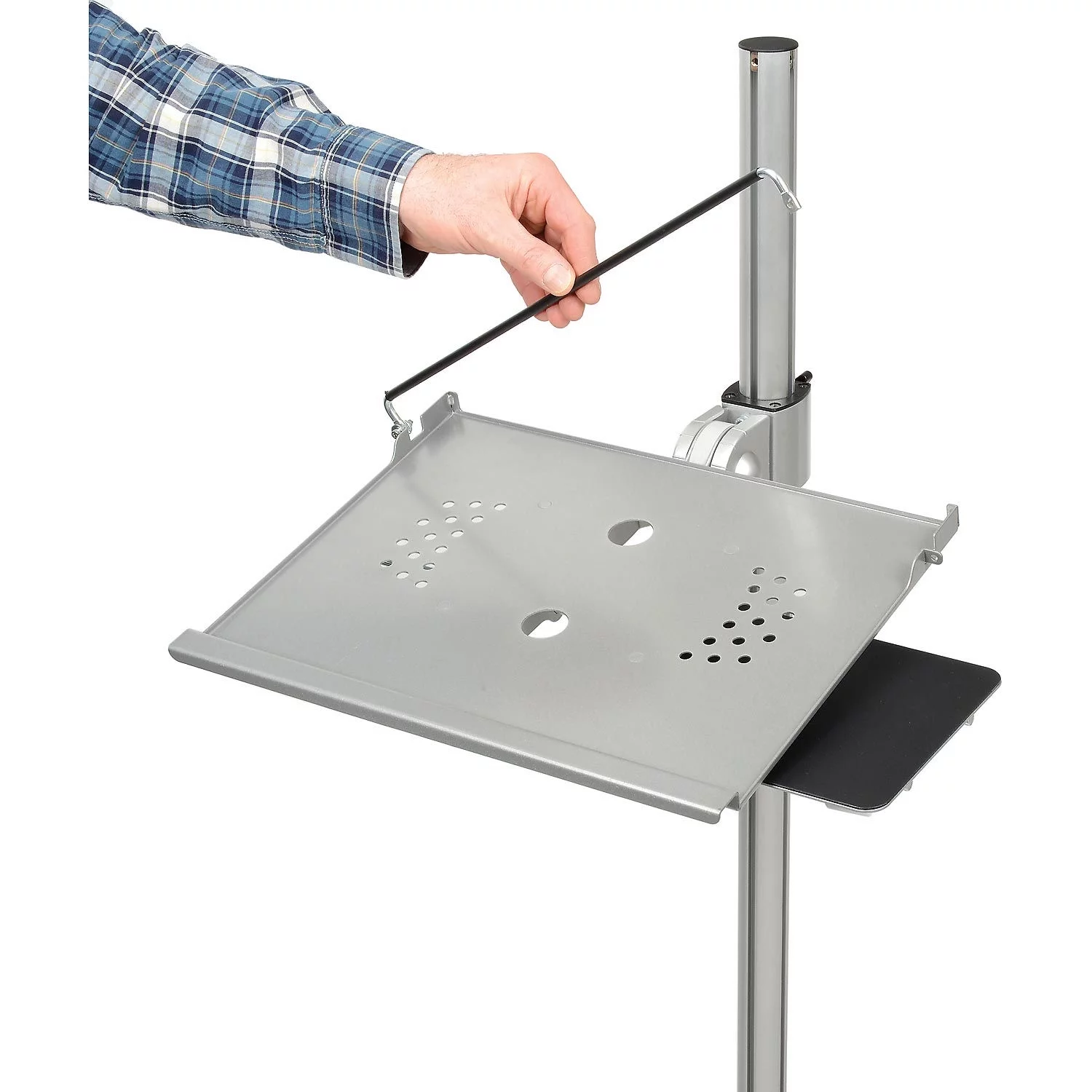 Global Industries 695421 Mobile Height Adjustable Laptop Computer Workstation Security Cart