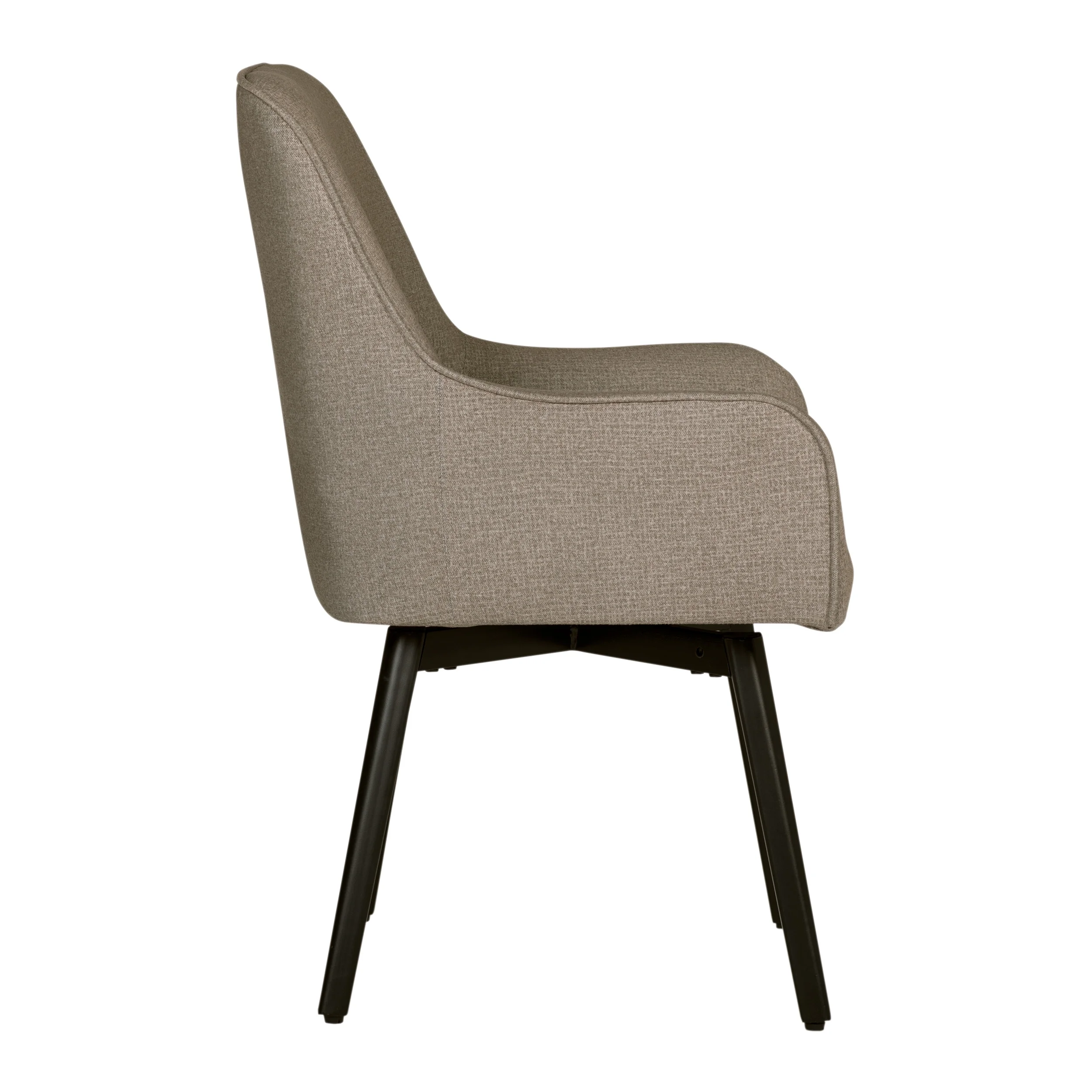 Studio Designs Home Spire Luxe Swivel Chair with Arms, Dining/Office, Black/Camel Fabric