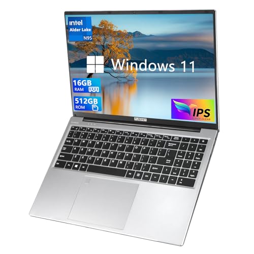 16 Inch Gaming Laptop, Laptop Computer 2025 Windows 11 Pro, 16GB RAM 512GB SSD, Intel 12th Gen N95 Processor(up to 3.4GHz), Backlit Keyboard
