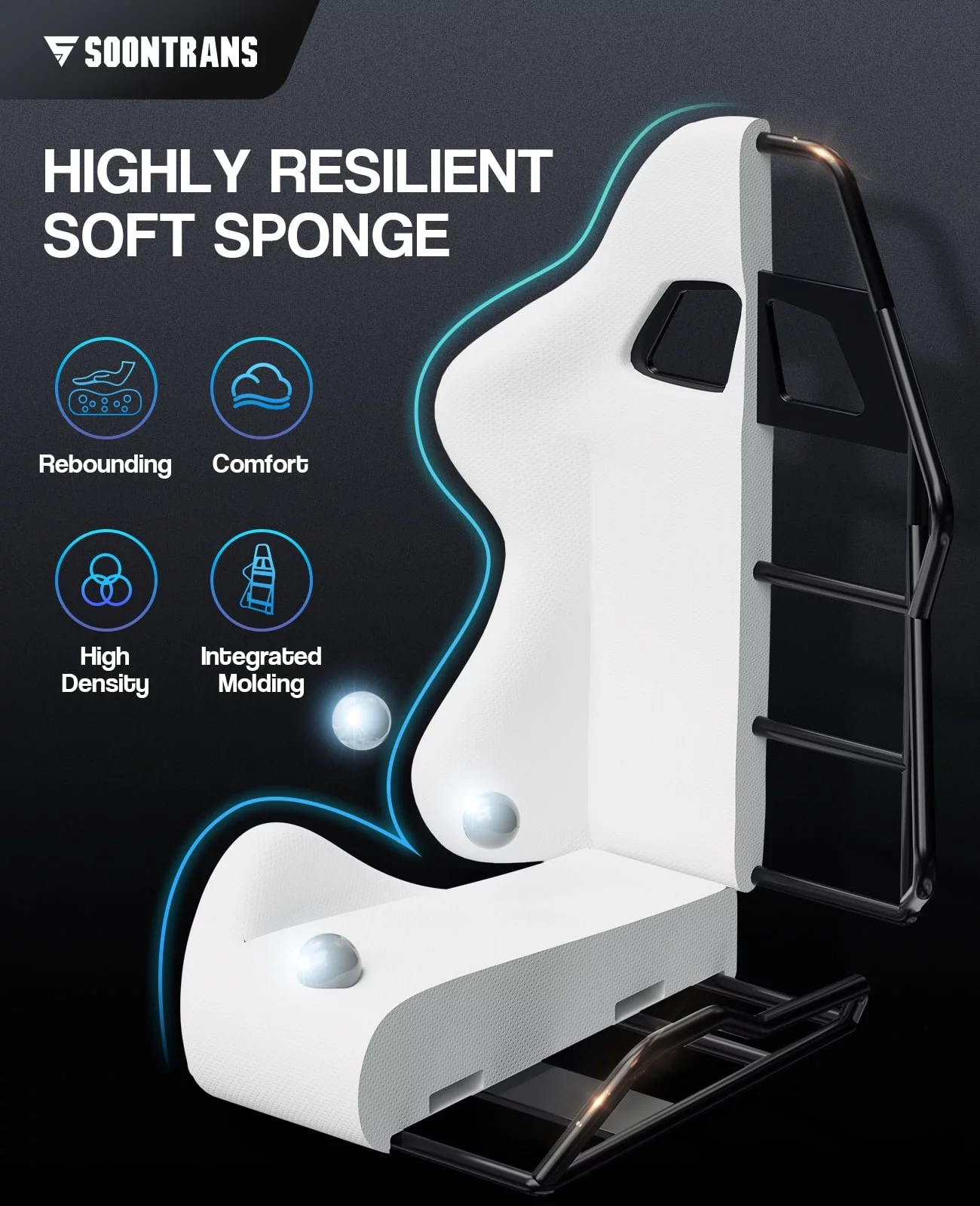 Soontrans Gaming Office Chair with Footrest, Ergonomic Leather Massage Game Chair with Lumbar Support & Headrest, Red