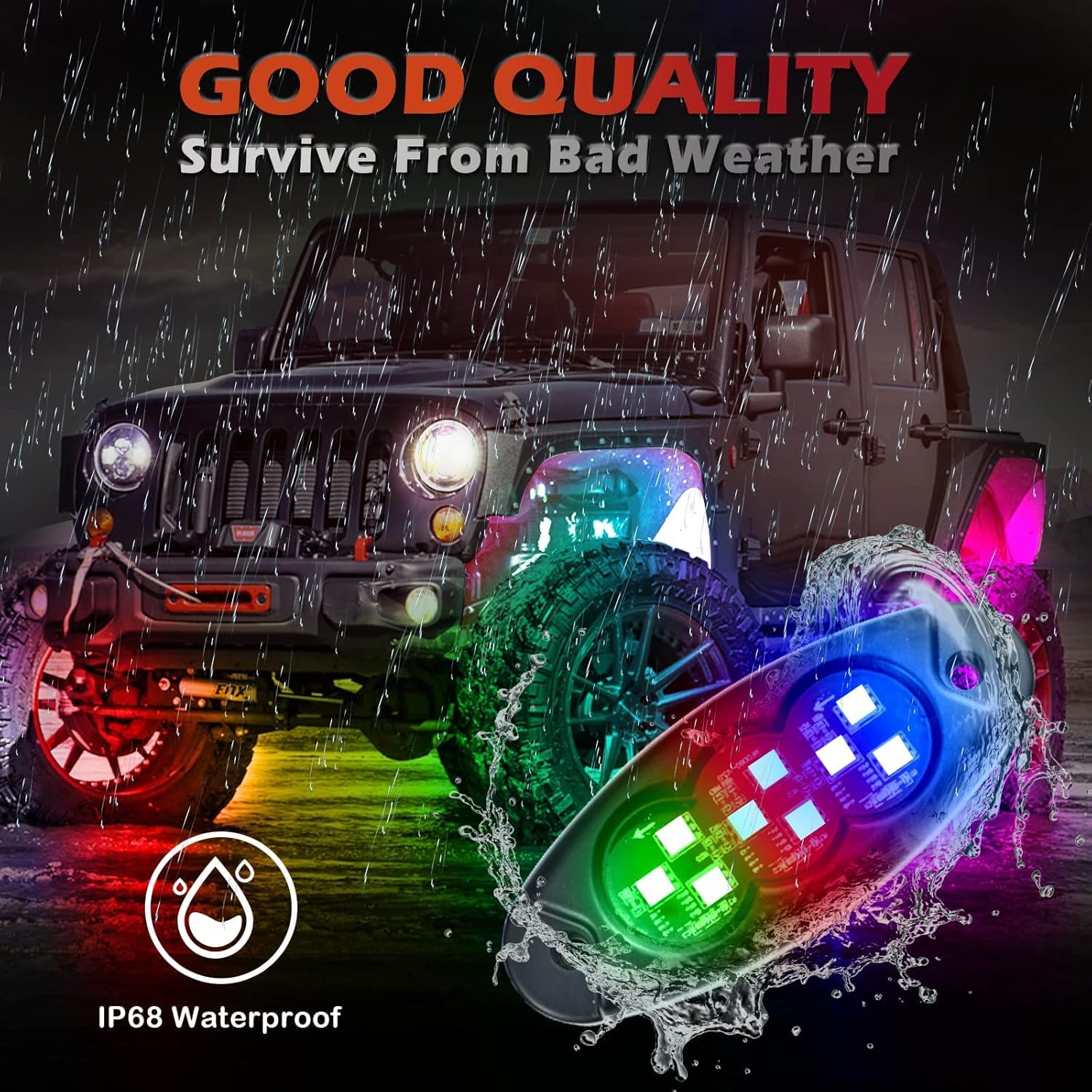 10 Pods RGB Rock Lights for Trucks