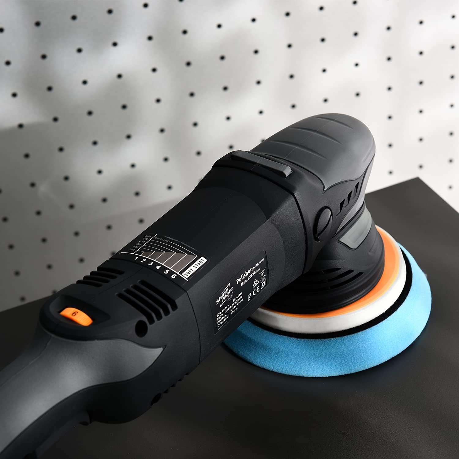 ShineMate Dual Action Polisher for Car Detailing 5 Inch, Corded Wax Random Orbital Polisher with 4 Polishing Pads, Variable Speed Polisher Buffer