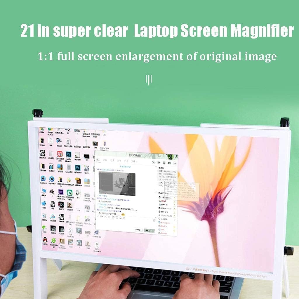 Laptop Screen Magnifier Protector Holder, Foldable Computer Laptop Phone Holder Stand Physical Magnifying Glass