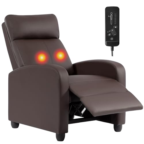 BestMassage | Recliner Chair | with 2 Point Massage Function | Black | with Lumbar Support, Adjustable Push Back, Wide Armrests