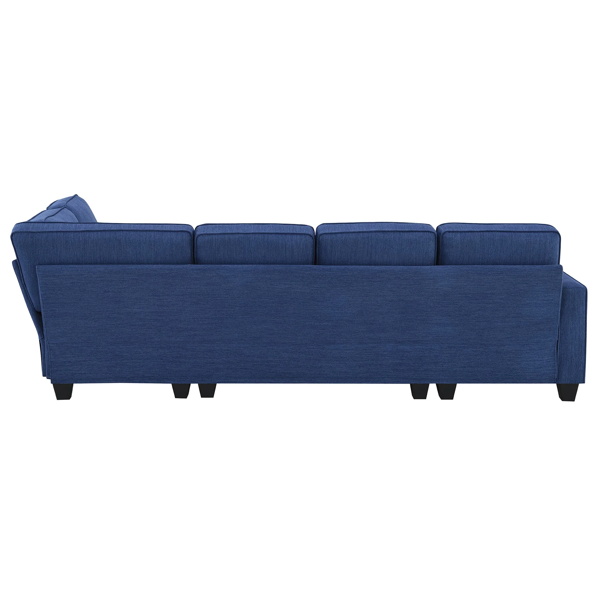 Vortex 7-seat Linen Fabric L-shaped Sectional Sofa - Blue