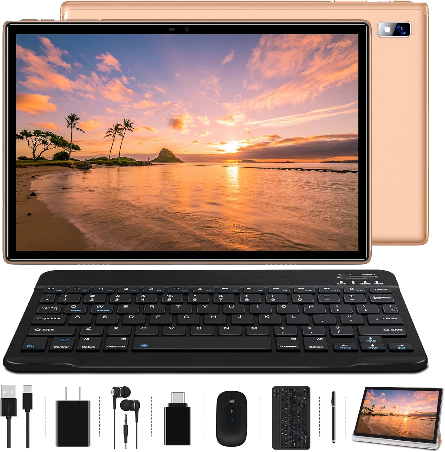 2022 Tablet 10 inch Android 10.0 Tablets, 1.8GHz Octa-Core Processor 4GB RAM 64GB Storage Tablets with Keyboard & Mouse, 8000mAh Battery