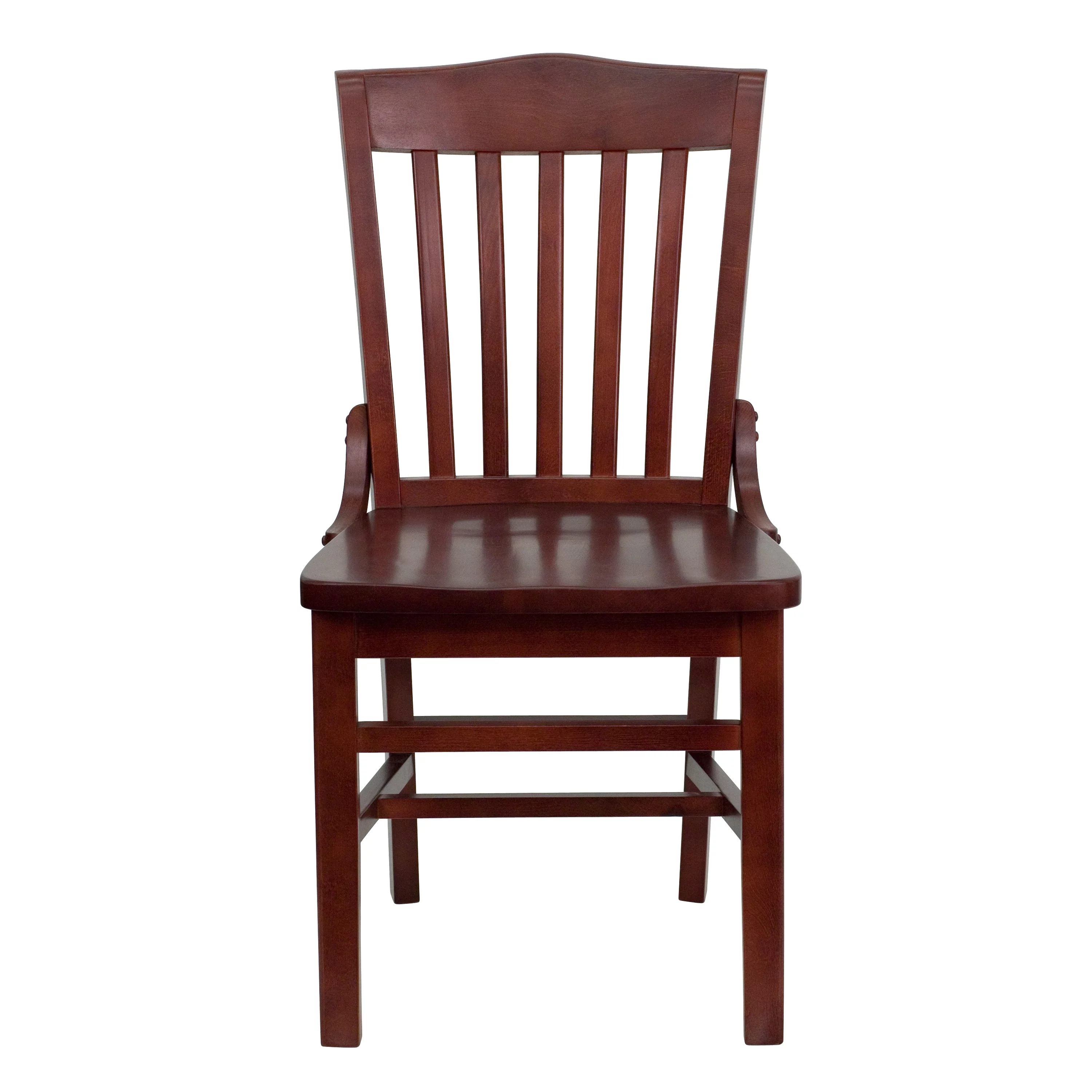 Emma + Oliver School House Back Mahogany Wood Chair