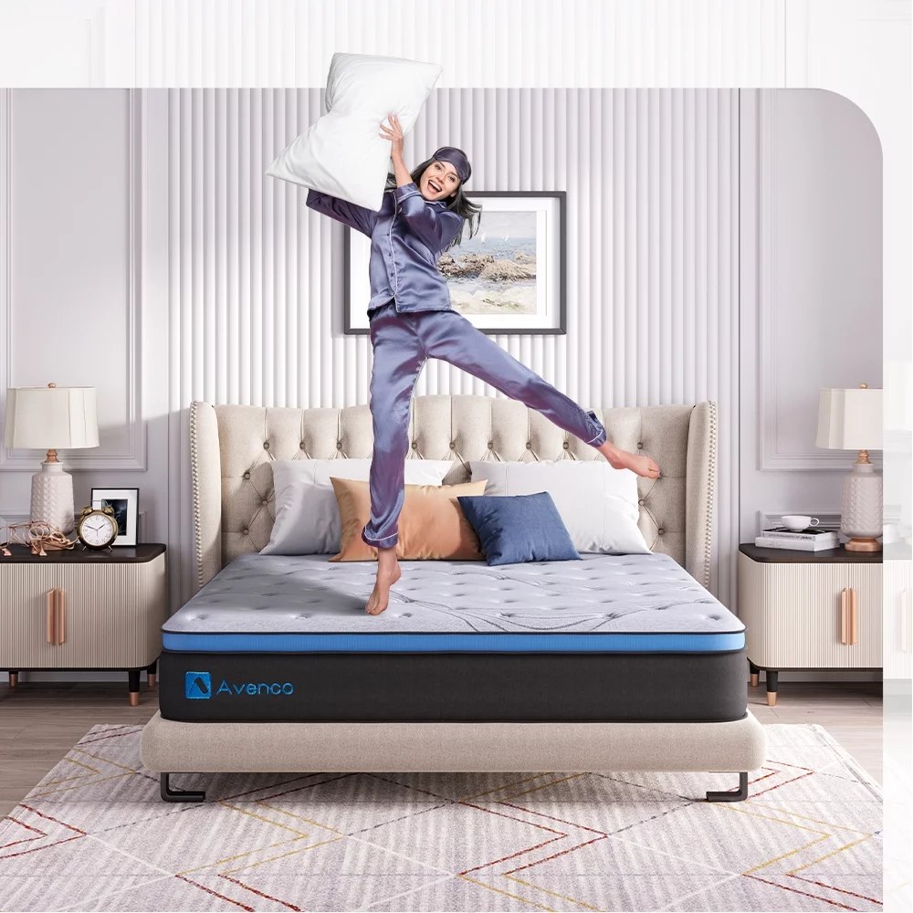 Avenco Original 10 inch Adult Innerspring and Gel Memory Foam Hybrid Mattress, Queen Size