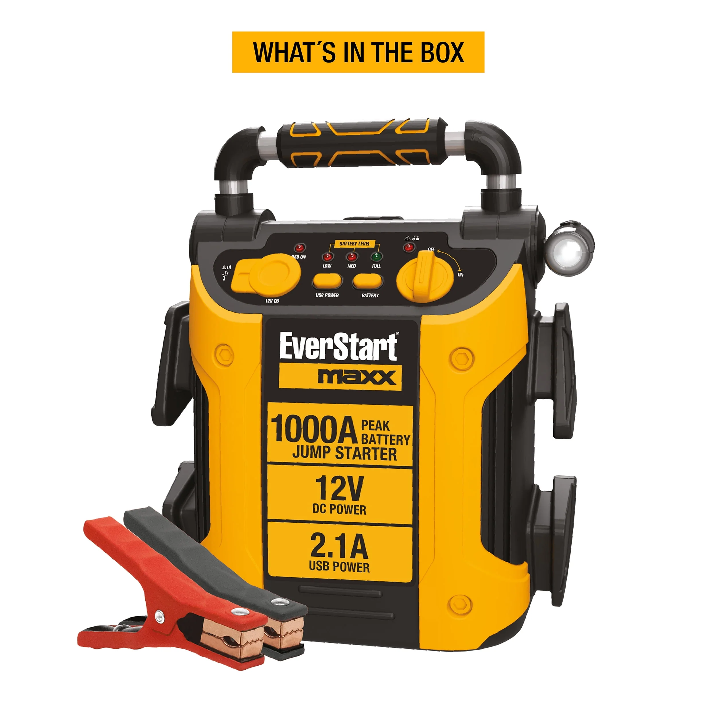 EverStart J509E 1000 Peak Amp Jump Starter, Pivoting LED Light, DC and USB Port