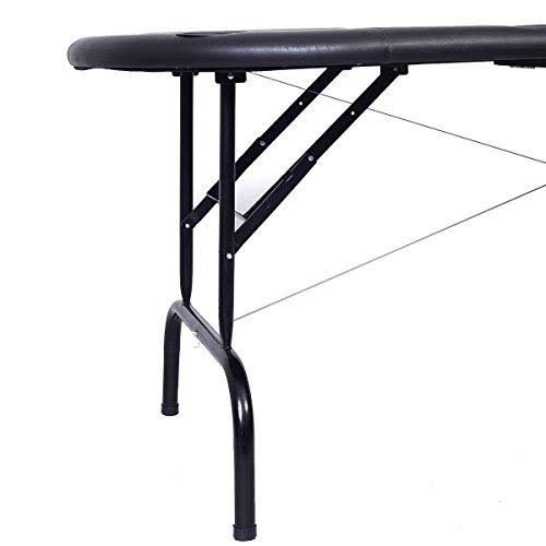 Mascarello Foldable 8 Player Poker Table Casino Texas Holdem Folding Poker Play Table