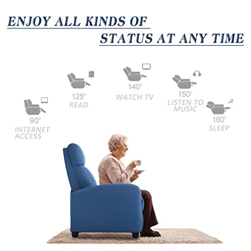 BestMassage | Recliner Chair | with 2 Point Massage Function | Black | with Lumbar Support, Adjustable Push Back, Wide Armrests