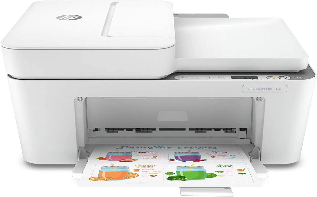 HP DeskJet Plus 4155 Wireless All-in-One Printer | Mobile Print, Scan & Copy | HP Instant Ink Ready | Auto Document Feeder (3XV13A) (Renewed)