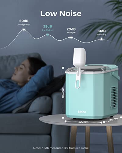 Nugget Ice Maker Countertop, Silonn Chewable Pellet Ice Machine with Self-Cleanin Function, 33lbs/24H Portable Ice Makers for Home Kitchen Officce