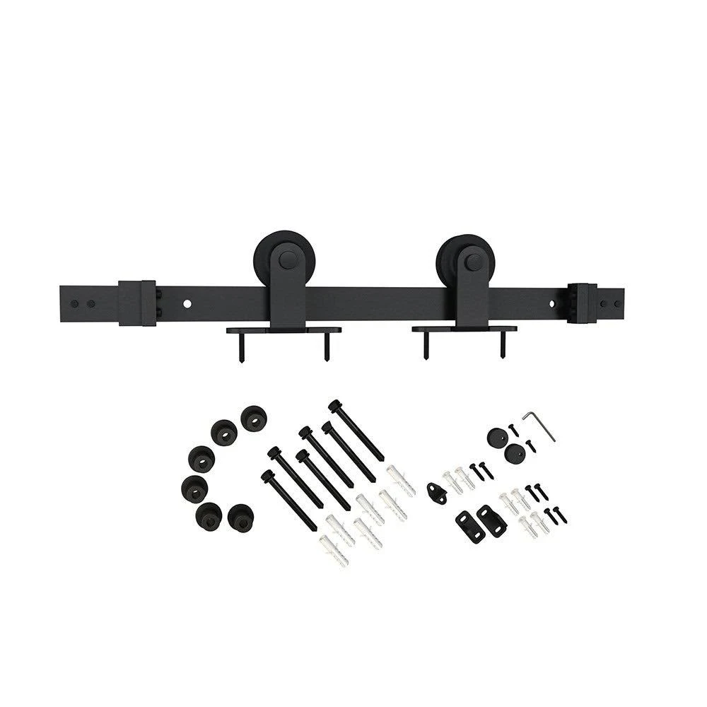 Schlage SD10-8.0 TMNT Top Mount 96 inch Sliding Barn Door Track and Fitting Set Aged Bronze