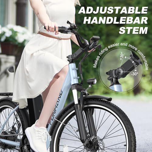 Electric Bike for Adults, 26" 1000W Peak City Cruiser Ebike, 21.7MPH 50 Miles Commuter Electric Bicycle with 48V 374.4WH Removable Li-ion Battery
