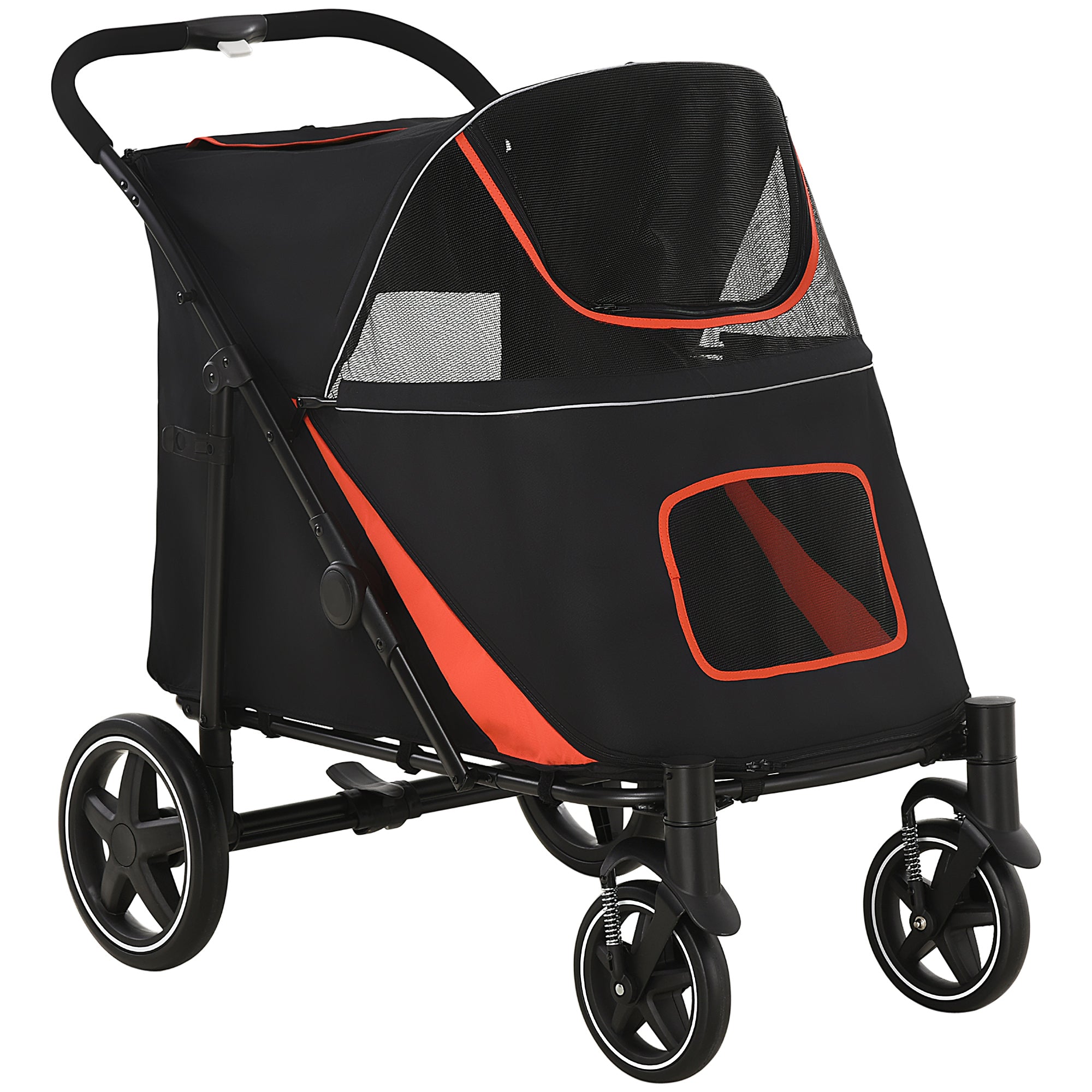 Pet Stroller - Foldable Dog Stroller with 2 Safety Lashes - Gray