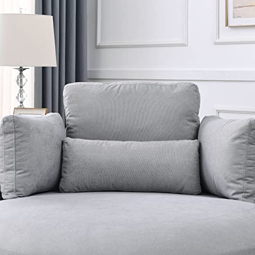 51.5-Inch Oversized Swivel Accent Barrel Chair with Storage Ottoman ,Button Decor and 4 Pillows