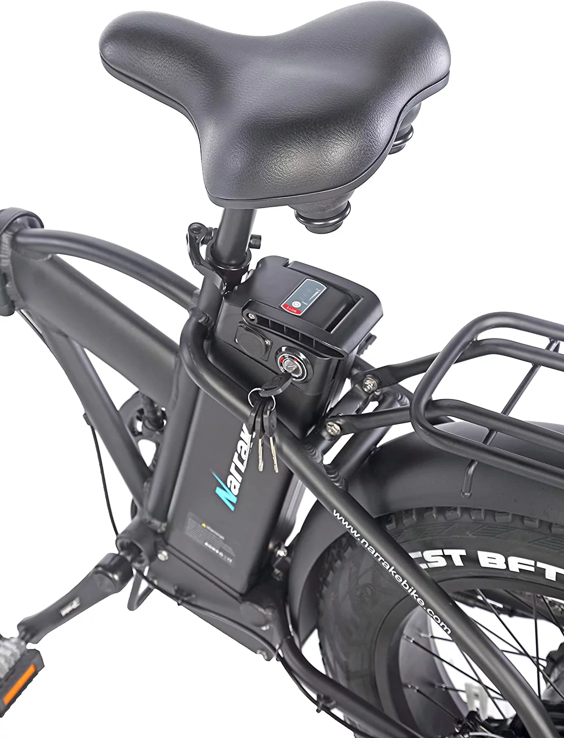 Narrak 48V500W13AH 20" Folding Step-Thru Fat Tire E-Bike Adult Electric Bicycle(Red)