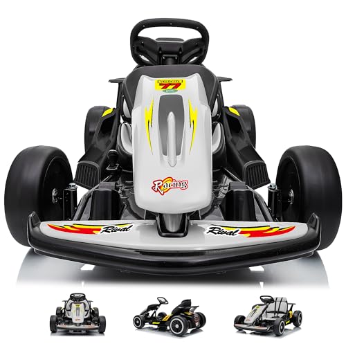 24V Electric Go Kart for Kids, Crazy Drift Cart with 400W Motors, EVA Tires, Max Speed 8.1 MPH, Music, Wireless