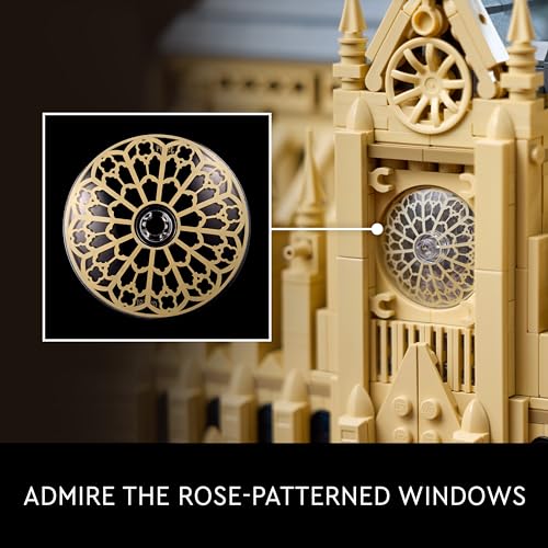 LEGO Architecture Notre-Dame de Paris Replica, Architectural Model Kit, Collectible Building Set for Adults, Build and Display Souvenir