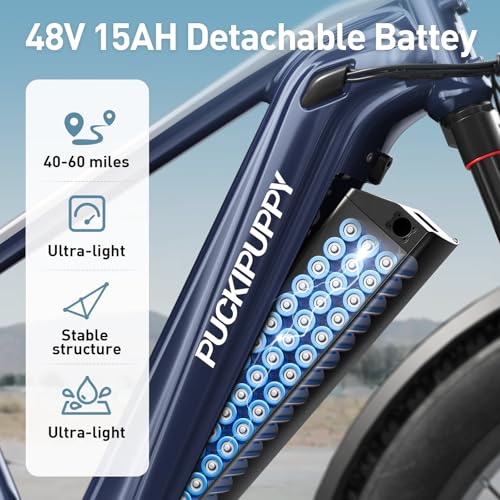 Electric Bike for Adults with 960W(Peak), 26" Fat Tire Electric Mountain Bike，48V 15AH Removable Battery Ebike