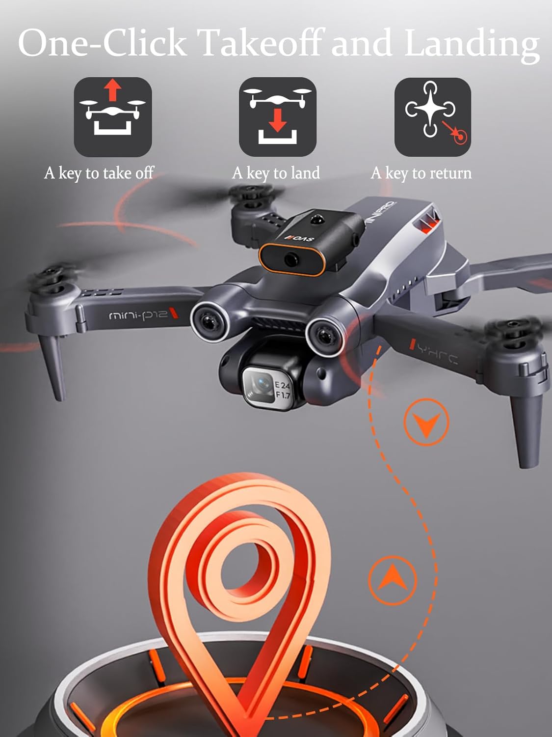 Drone with Camera for Adults Kids, 1080P HD FPV Camera Drones, 90° Adjustable Lens, Gestures Selfie, One Key Start, 360° Flips, 2 Batteries