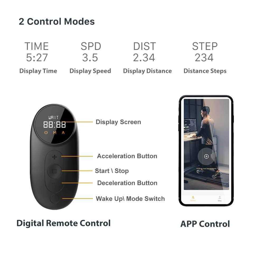 Folding Treadmill, WalkingPad Ultra Slim Foldable Treadmill Smart Fold Walking Pad Portable Safety Non Holder Gym and Running Device P1 Grey 0.5