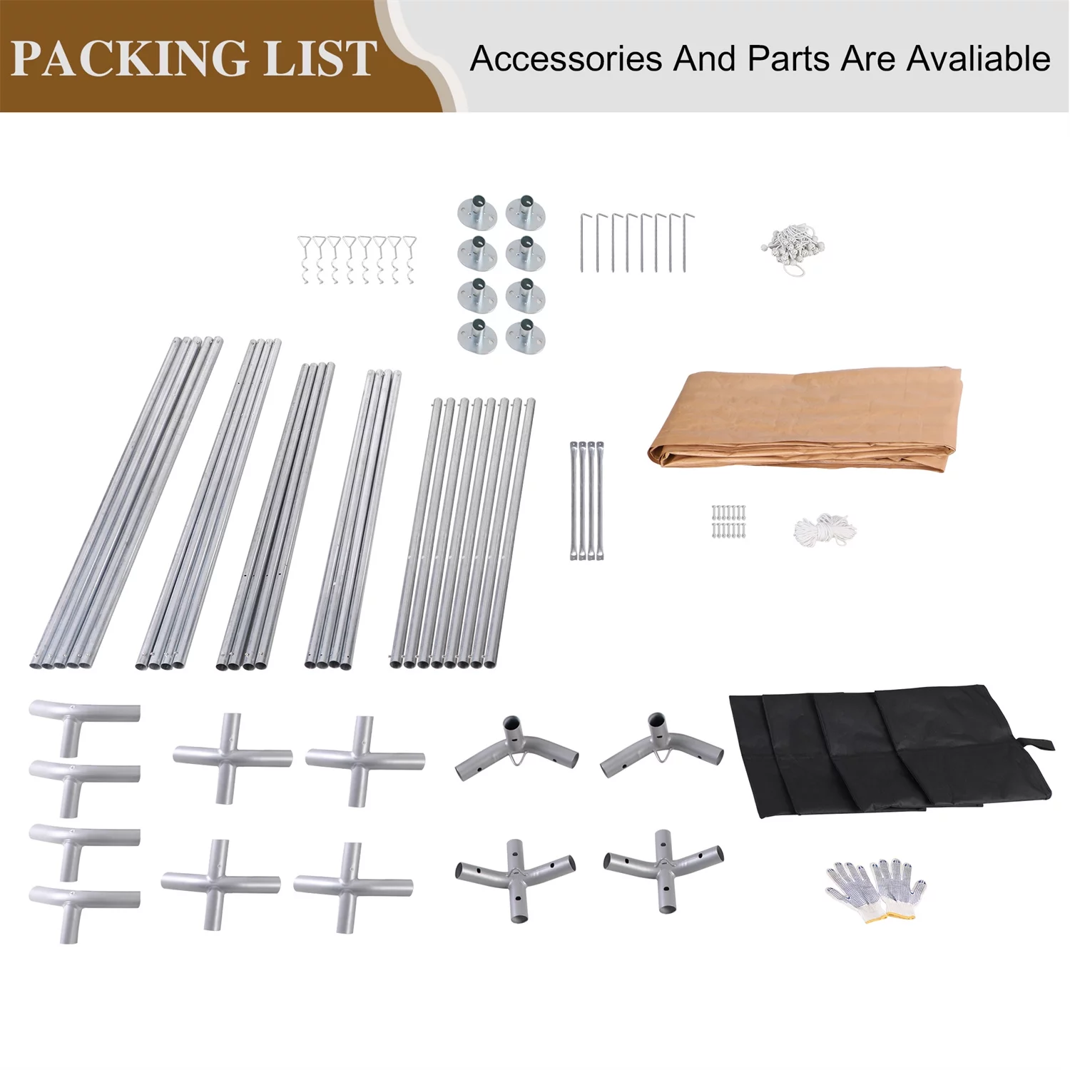 MF Studio 10' X 20’ Carport Heavy Duty Car Canopy Galvanized Car Boat Shelter with 8 Legs Beige