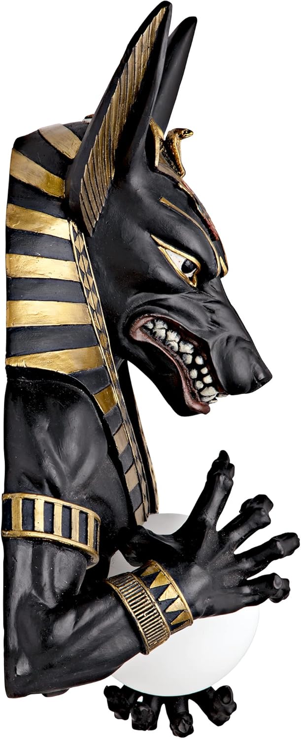 Design Toscano Anubis, Egyptian God of The Underworld Illuminated Wall Sculpture