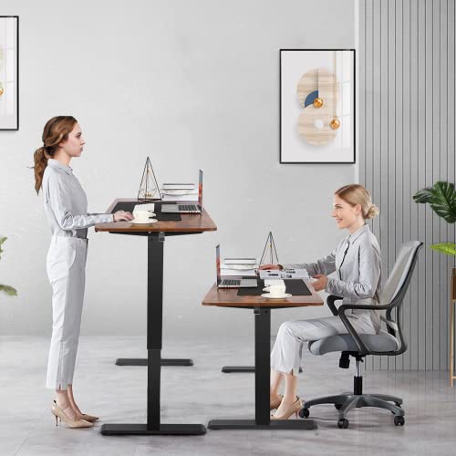 farexon Electric Standing Desk 55 x 24In with Charging Station, Stand up Desk with Oversized Mouse Pad, 2 USB Ports & 3 Power Outlets, 4 Caster