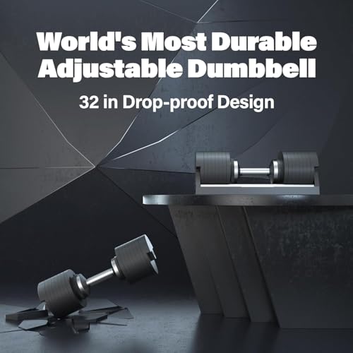 SNODE AD80 Drop Proof 80 lbs Adjustable Dumbbell Set -Adjustable Weights with Cast Iron Plates and Cradle, Knurled Handle, Fast Adjust