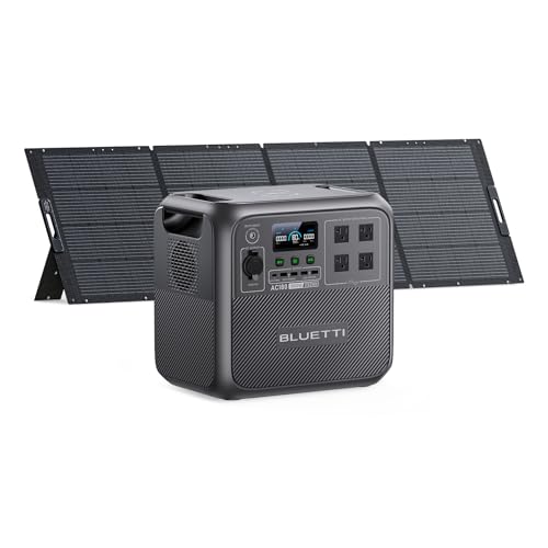 BLUETTI Solar Generator AC180, 1,152Wh LiFePO4 Battery Backup w/ 4 1,800W (2,700W Peak) AC Outlets, 0-80% in 45Min, for Camping, Off-Grid
