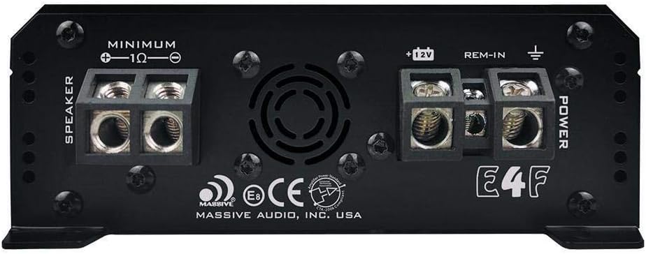 Massive Audio E3 - Car Audio 2,800 Watt Nano Edge Series, Monoblock Car Amplifier, Bass Boost, 1 Ohm Stable