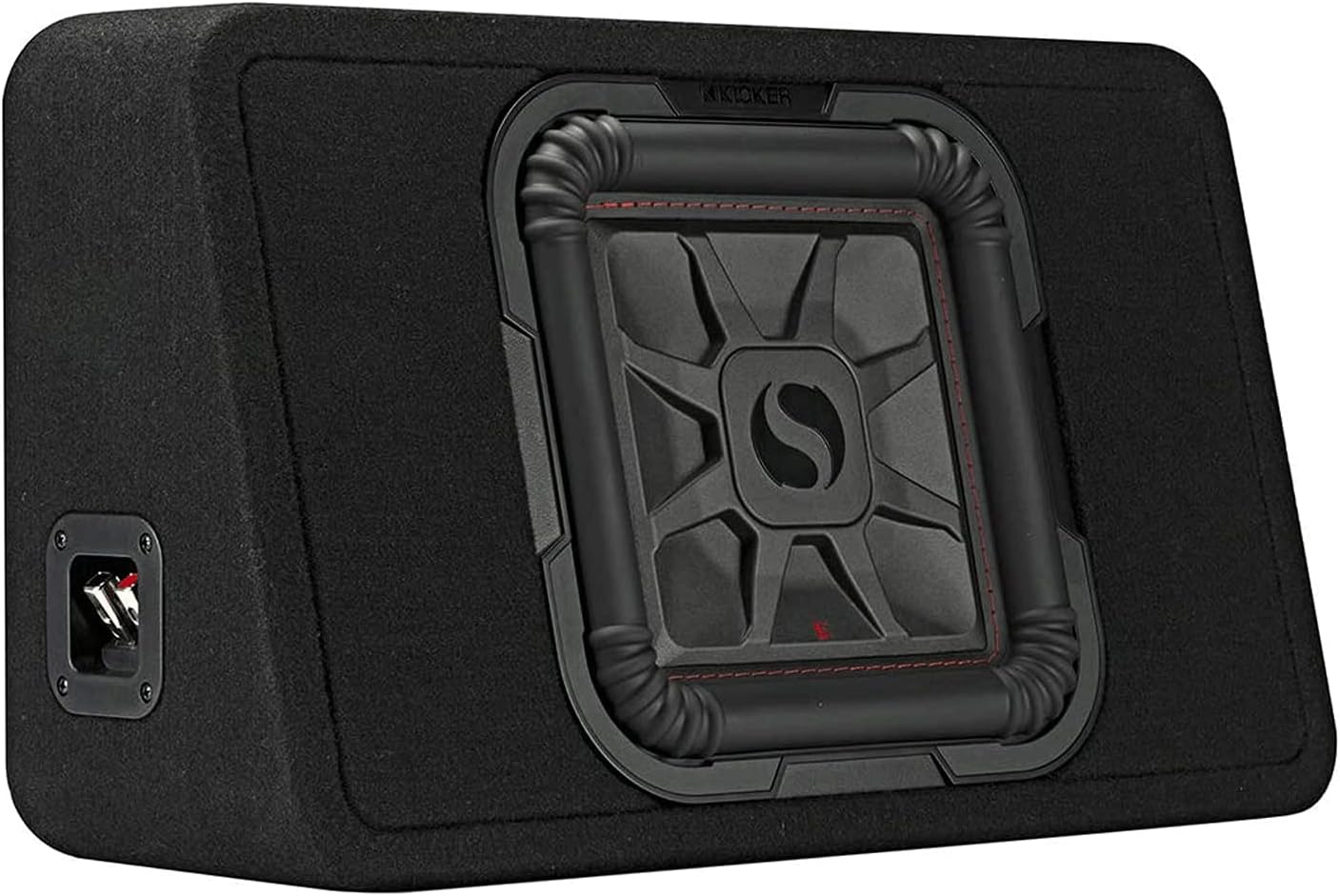 KICKER 46TL7T102 10 Inch 2 Ohm 500 Watt RMS Power and 1000 Watts Peak Power Single Car Audio Thin Profile Subwoofer Enclosure, Black