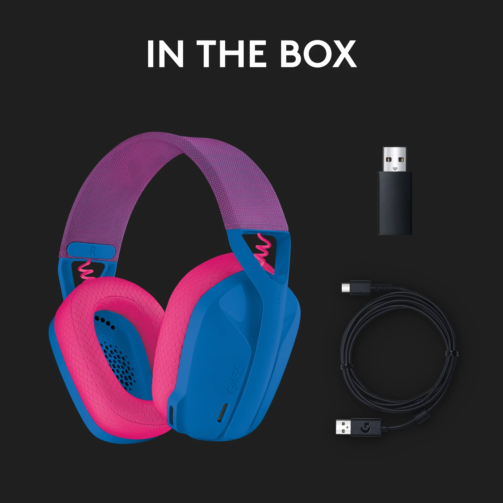 Logitech G435 LIGHTSPEED and Bluetooth Wireless Gaming Headset - Lightweight over-ear headphones, built-in mics, 18h battery