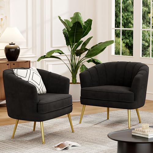 Andeworld Velvet Accent Chair, Upholstered Modern Single Sofa Side Chair