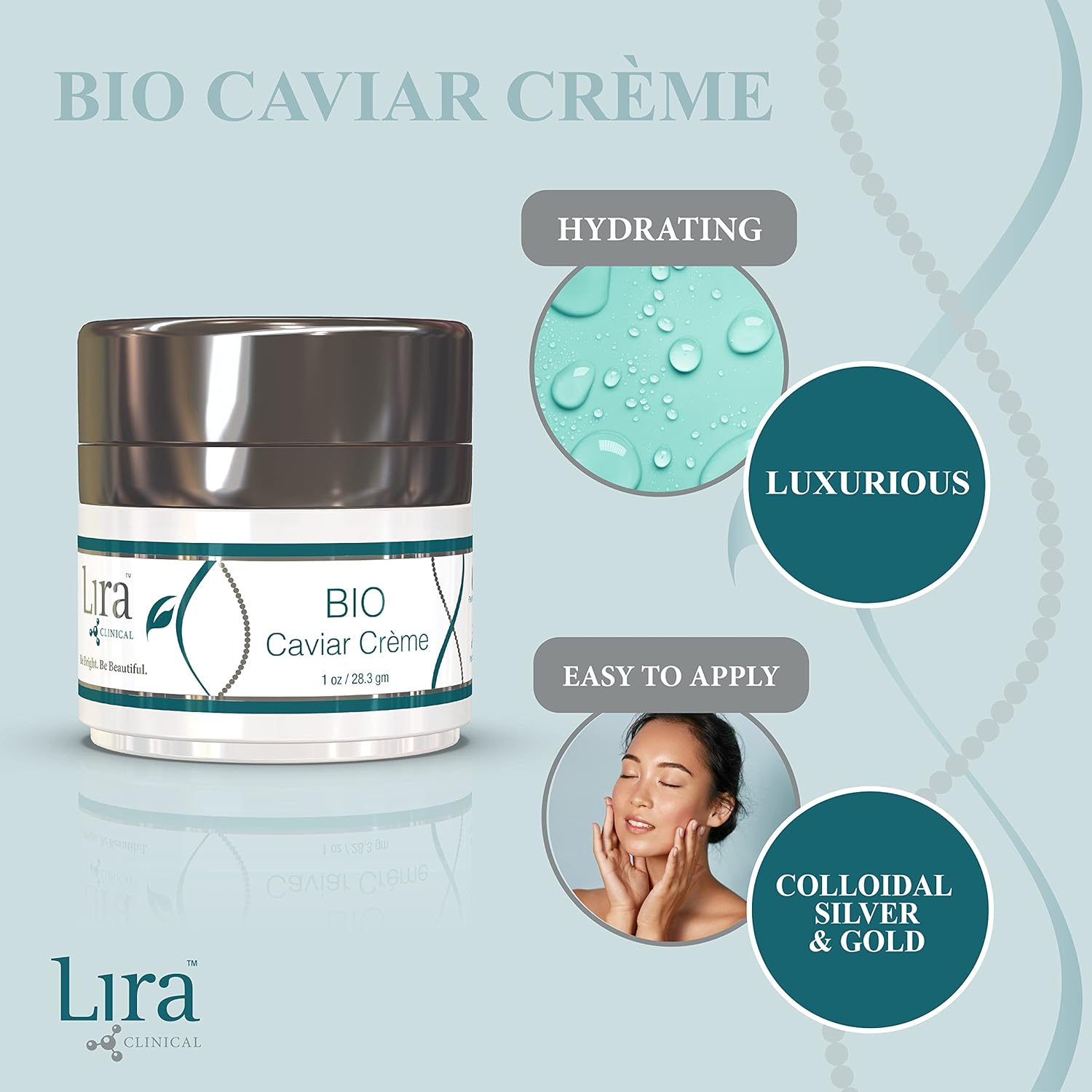 Lira Clinical Bio Caviar Creme - Anti Aging Face Moisturizer for Women and Men - Anti Wrinkle Face Cream with Plant Stem Cells
