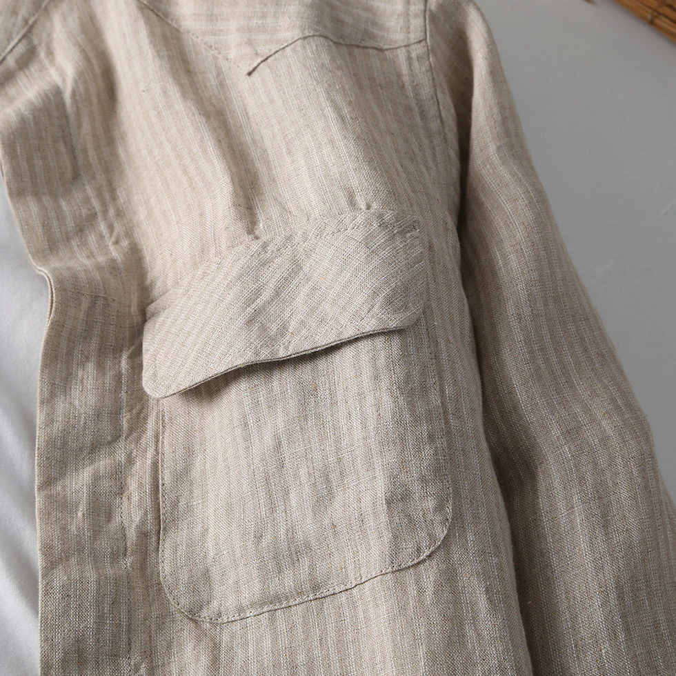 Men's Long Sleeve Linen Shirt C022