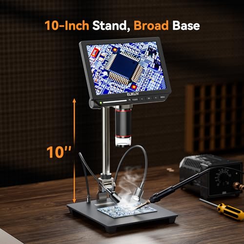 4K Digital Microscope, Elikliv EM4K 8" Coin Microscopes 2000x, 52MP HDMI Microscopes, Soldering Microscope for Adults