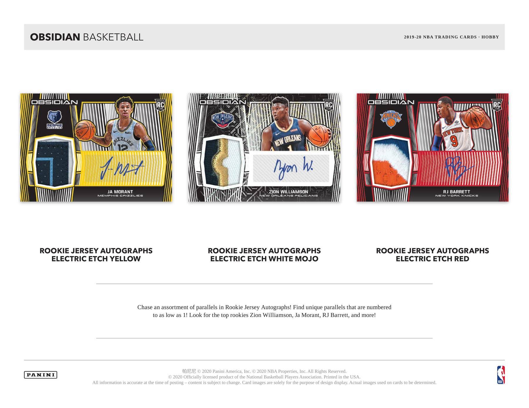 2019-20 Panini Obsidian Basketball Hobby Box