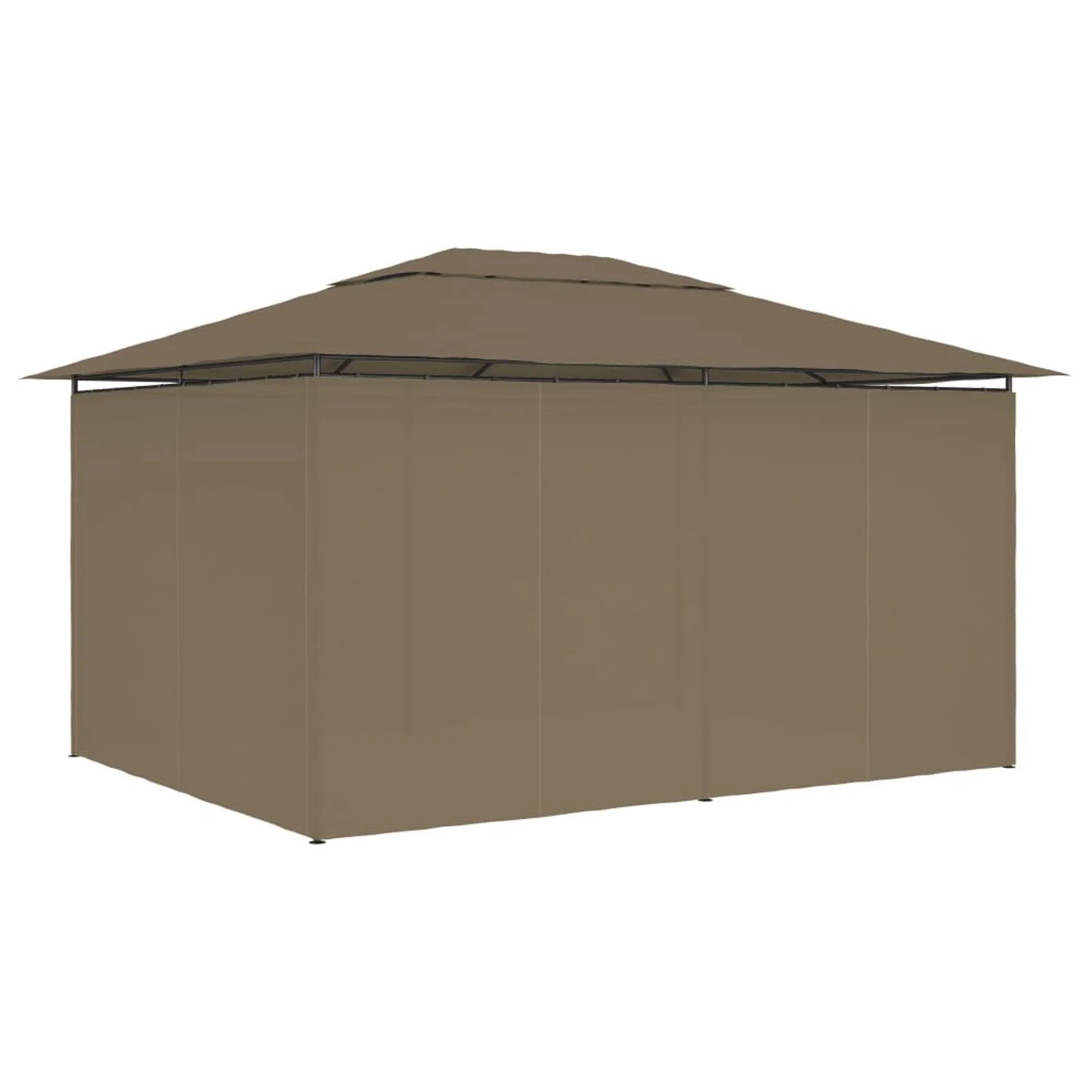 Carevas Garden Marquee with Curtains 13.1'x9.8' Taupe 0.6 ozft²