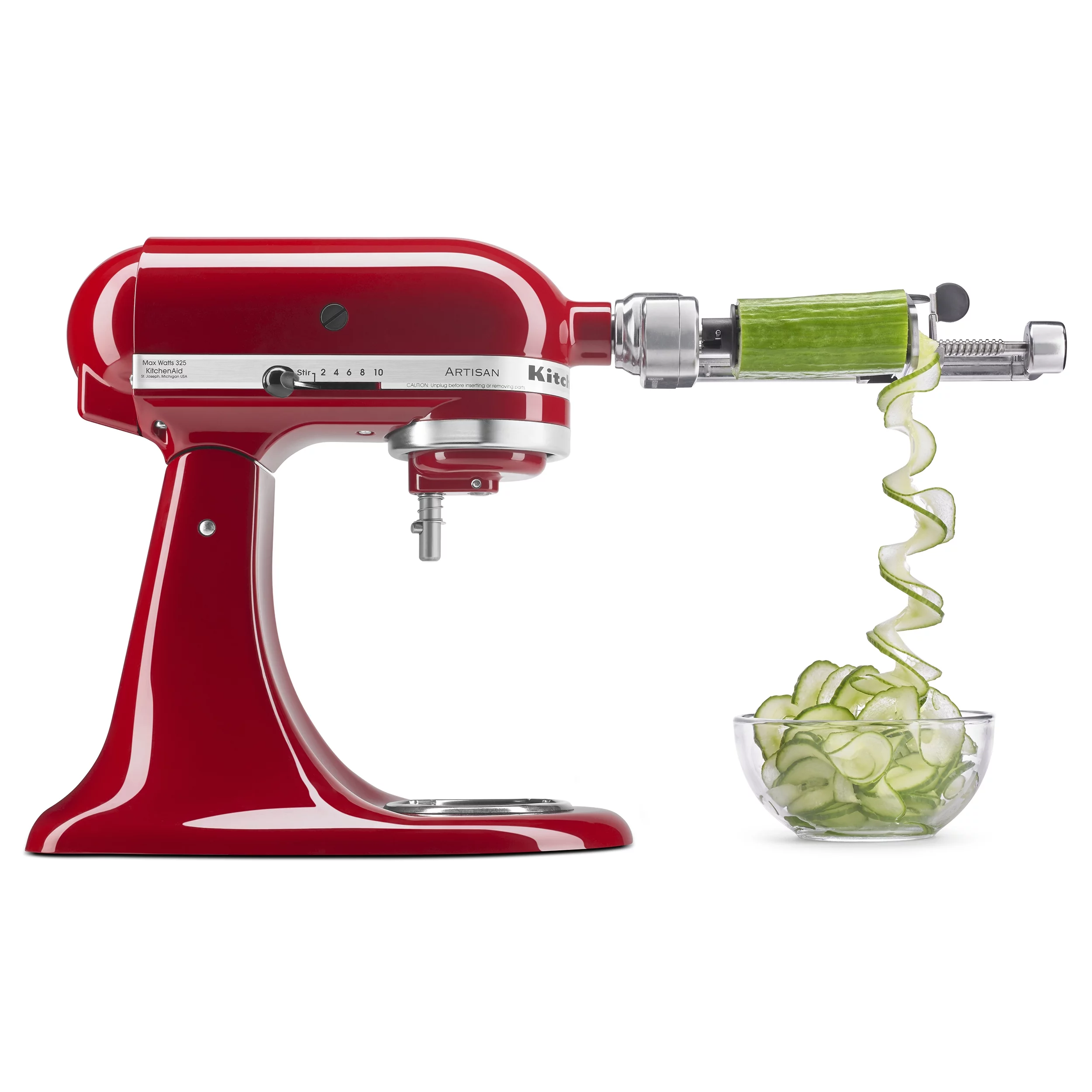 KitchenAid KSM2APC Spiralizer Plus Attachment with Peel, Core and Slice, Silver