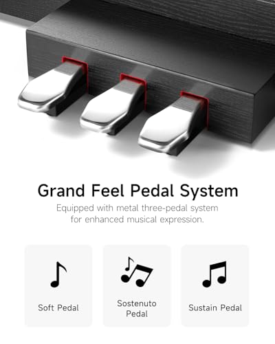 Donner DDP-200 Pro Digital Piano with 88 Key Graded Weighted Keyboard, 2.4" IPS Screen, Record, Wireless Connection, 100+ Sounds, 256 Polyphony