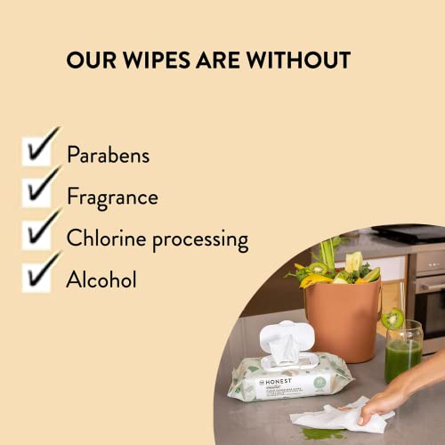The Honest Company Clean Conscious Unscented Wipes | Over 99% Water, Compostable, Plant-Based, Baby Wipes | Hypoallergenic for Sensitive Skin