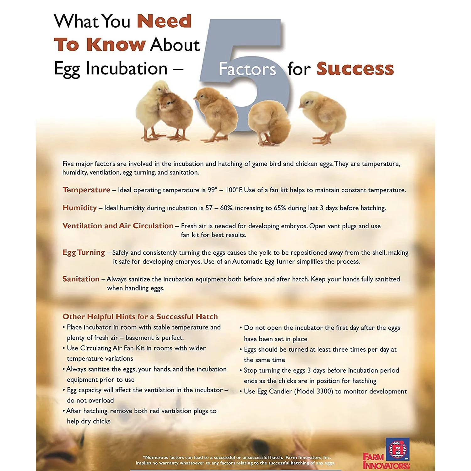Farm Innovators Heated Digital Circulated Air Incubator with Egg Turner, White - Radiant Selections