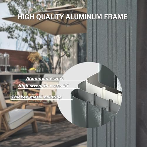 Domi 10’ x 10’ Hardtop Gazebo Metal Frame Canopy with Netting & Curtains