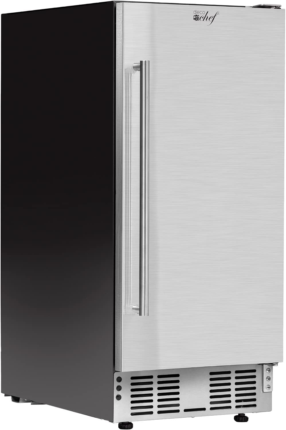Deco Chef 15-Inch Under Counter Mini Fridge, Stainless Steel Finish, Adjustable Digital Thermostat, 32F to 50F, Refrigerator for Food, Snacks, Sodas